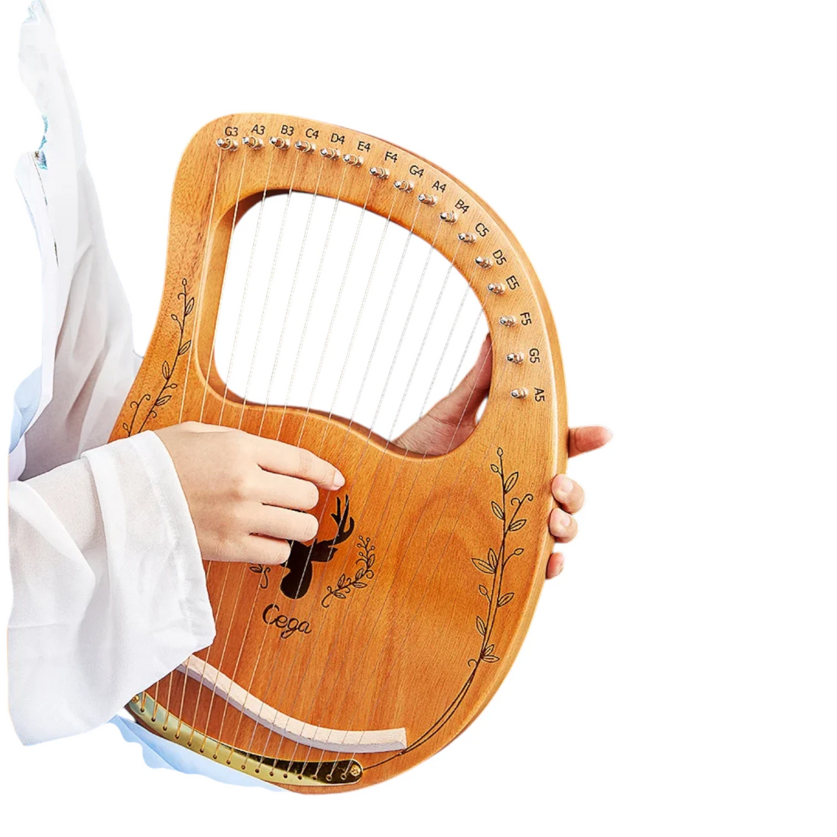 LYRE 21 CORDES ACAJOU