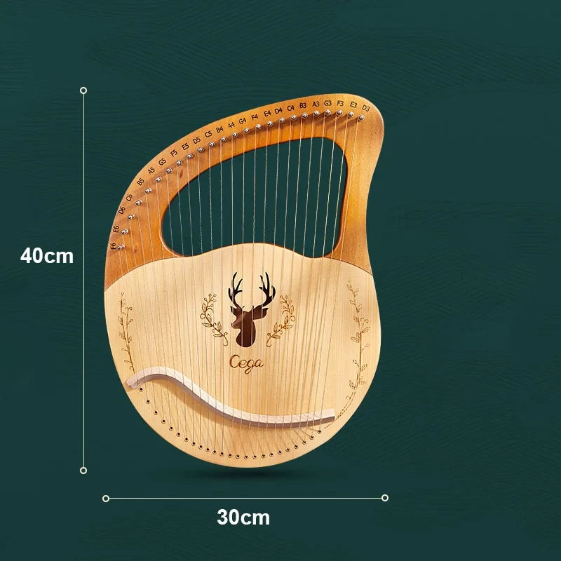 LYRE 21 CORDES ACAJOU