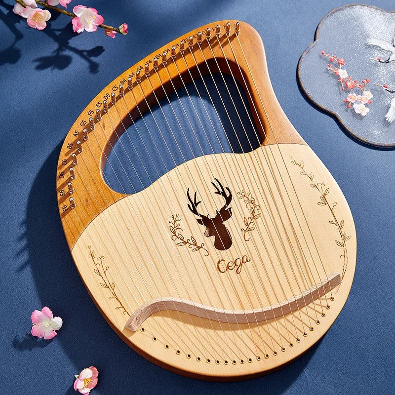 LYRE 21 CORDES ACAJOU